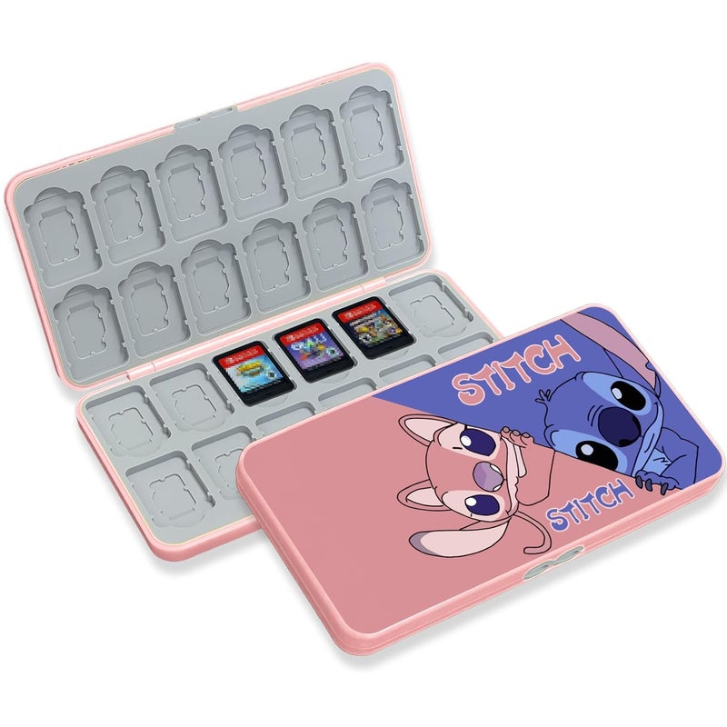 doepeBAE Switch Game Card Case Compatible with Nintendo Switch,Game Card Storage Holder,New Portable Thin Card Protection Case with 24 Game Card Slots and 24 TF Card Slots (24Z Pink) - Image 1